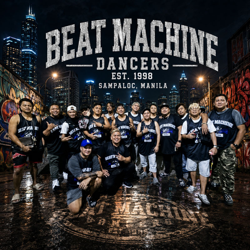 <h1>WALL of LEGENDS</h1>
<h2>Beat Machine Dancers</h2>
<h3>Year Est.: 1998</h3>
<h3>Location: Sampaloc, Manila</h3>